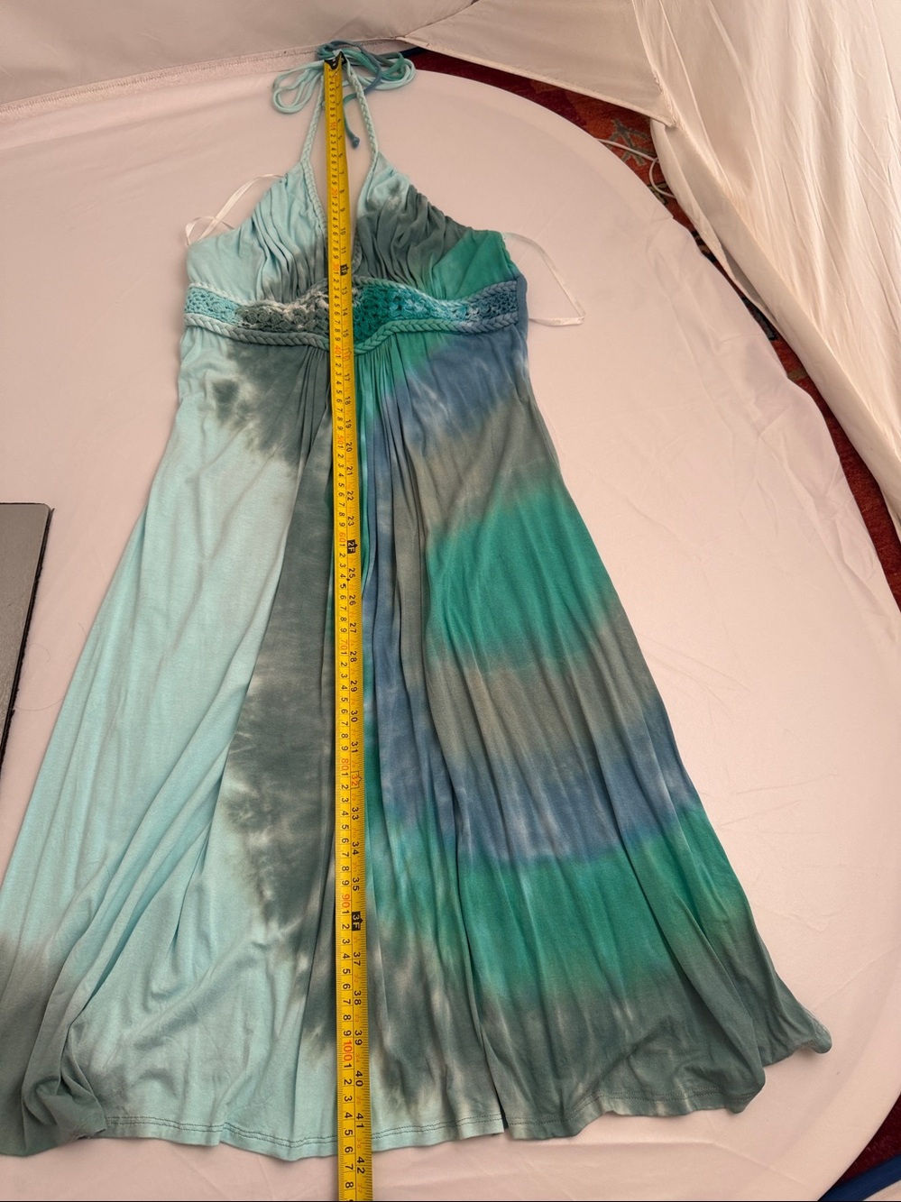 Sky Sabola multicolor tie-dye halter dress M - Picture 9 of 13